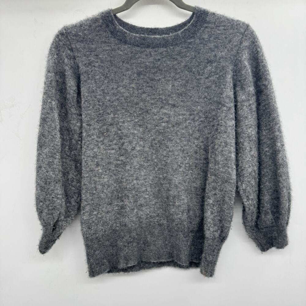 Autumn Cashmere Silk & Cashmere Crew Neck Sweater Sz S Gray Soft Quiet Luxury